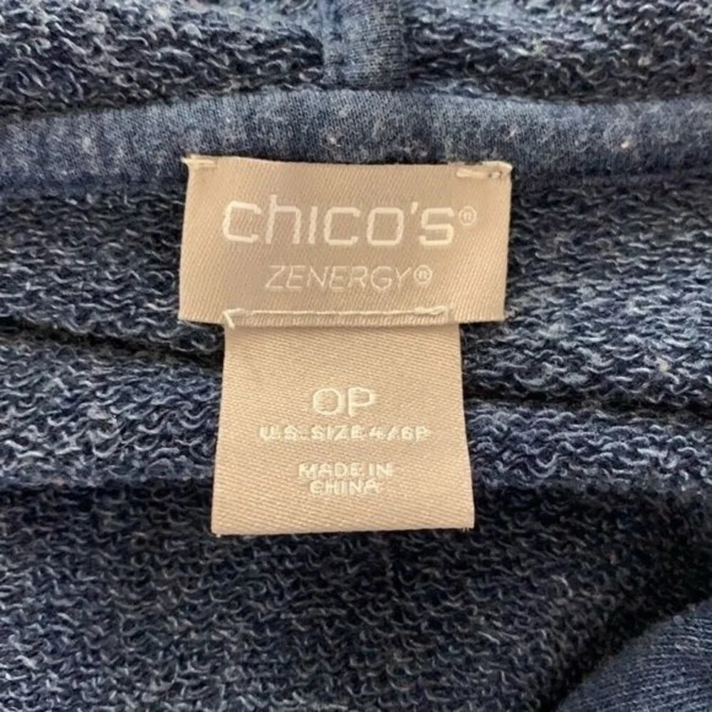 CHICO’S ZENERGY Embroidered Indigo Jacket Indigo Wash Size 4/6P